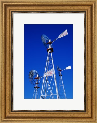 Framed Low angle windmill at American Wind Power Center, Lubbock, Texas, USA Print