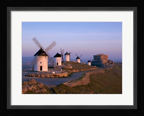 Framed Windmills, La Mancha, Consuegra, Castilla-La Mancha, Spain Print