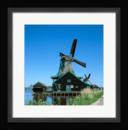 Framed Windmill, Zaanse Schans, Netherlands Print