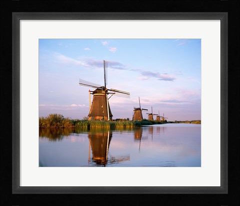 Framed Windmills, Kinderdijk, Netherlands Print