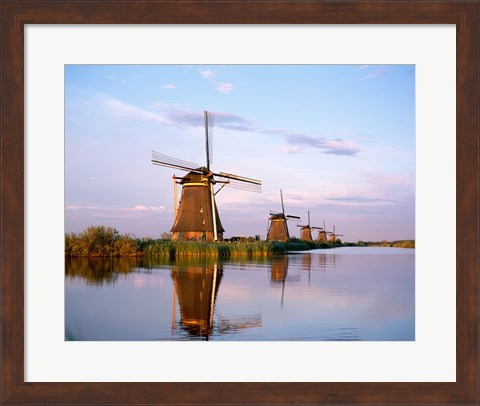 Framed Windmills, Kinderdijk, Netherlands Print