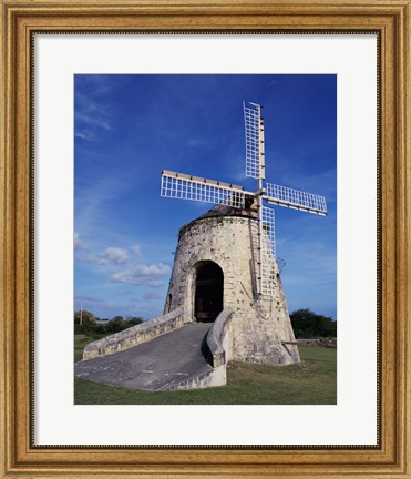 Framed Windmill at the Whim Plantation Museum, Frederiksted, St. Croix Vertical Print
