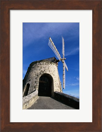 Framed Windmill at the Whim Plantation Museum, Frederiksted, St. Croix Closeup Print