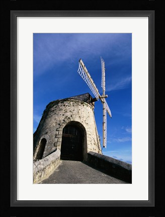 Framed Windmill at the Whim Plantation Museum, Frederiksted, St. Croix Closeup Print