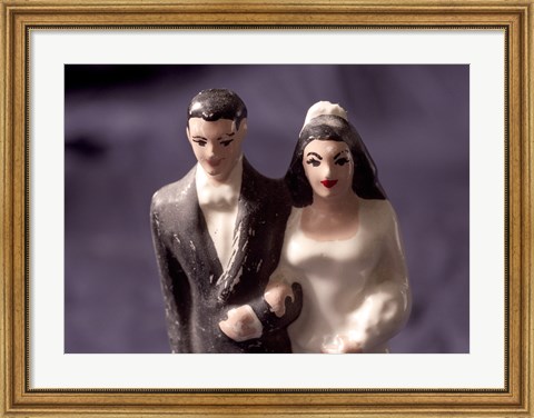 Framed Close-up of a wedding cake figurine Print