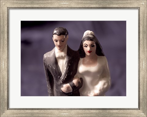Framed Close-up of a wedding cake figurine Print