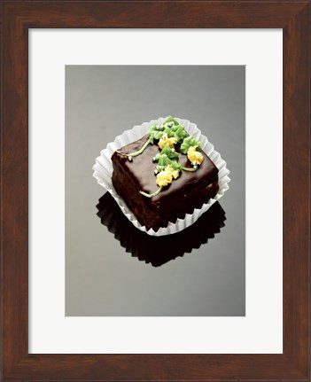 Framed Close-up of a chocolate cake Print