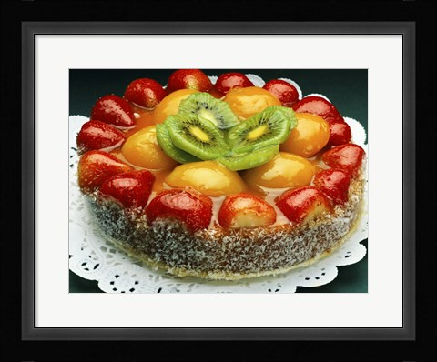 Framed Close-up of a cheesecake Print