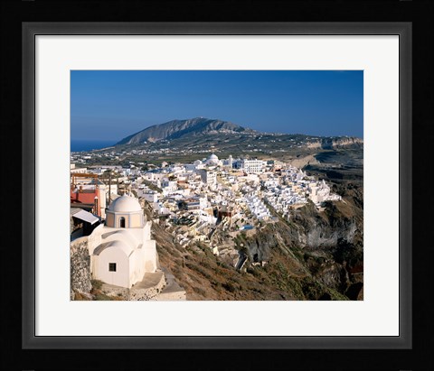 Framed Thira (Fira) City, Cyclades Islands, Greece Print