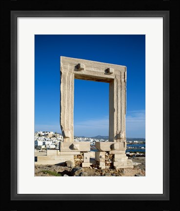 Framed Portara Gateway, Temple of Apollo, Naxos, Cyclades Islands, Greece Print