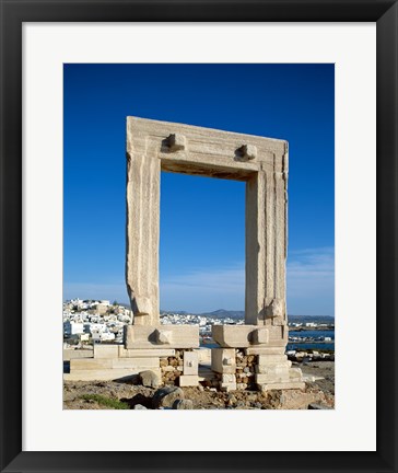 Framed Portara Gateway, Temple of Apollo, Naxos, Cyclades Islands, Greece Print