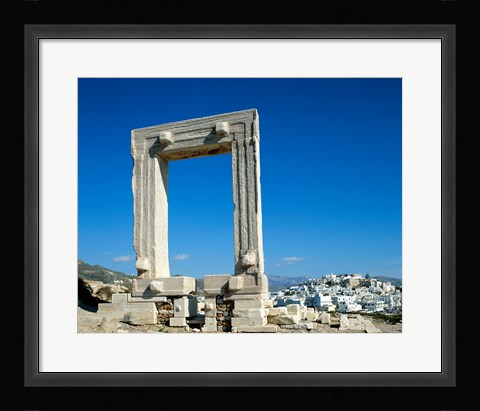 Framed Portara Gateway, Temple of Apollo, Naxos, Cyclades Islands, Greece Print