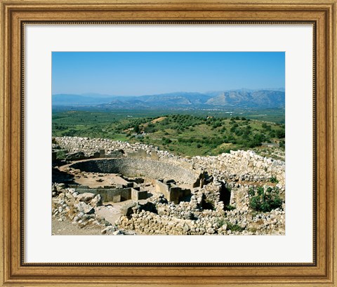 Framed Royal Tombs Grave Circle, Mycenae, Greece Print