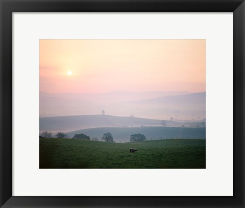 Framed Sunrise near Hawes, Yorkshire Dales National Park, North Yorkshire, England Print