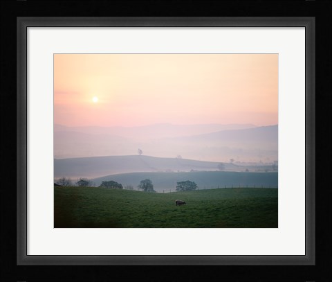 Framed Sunrise near Hawes, Yorkshire Dales National Park, North Yorkshire, England Print
