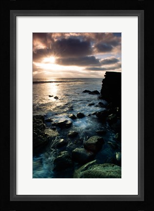 Framed Sunrise over the sea, Cabrillo National Monument, San Diego, California, USA Print