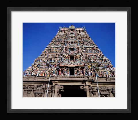 Framed Carving on Sri Meenakshi Hindu Temple, Chennai, Tamil Nadu, India Print