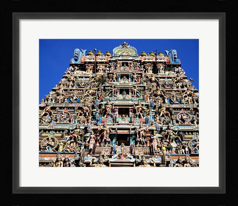 Framed Carving on Sri Meenakshi Hindu Temple, Chennai, India Print