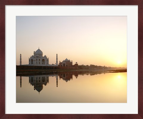 Framed Silhouette of the Taj Mahal at sunset, Agra, Uttar Pradesh, India Print