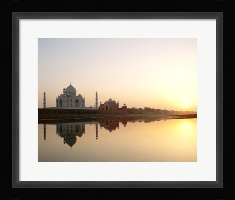 Framed Silhouette of the Taj Mahal at sunset, Agra, Uttar Pradesh, India Print