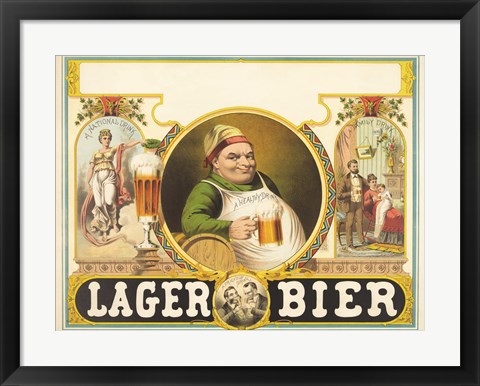 Framed Lager Bier Print