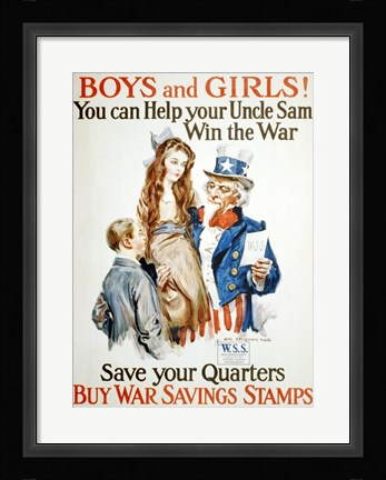 Framed Help Uncle Sam Win the War Print
