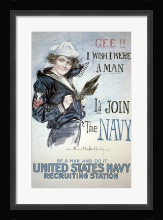 Framed Join the Navy Print