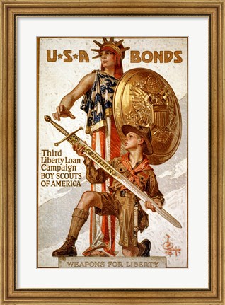 Framed USA Bonds Print