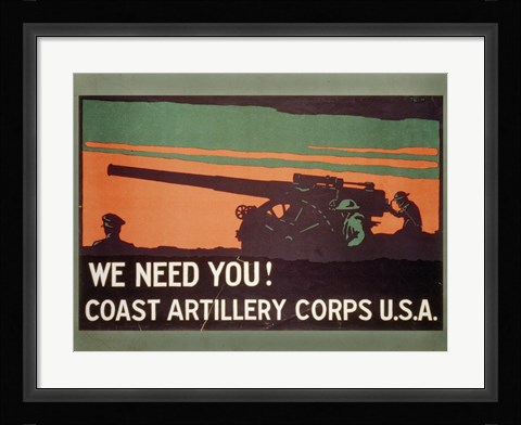 Framed Coast Artillery Corps Print