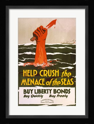 Framed Help Crush the Menace of the Seas Print