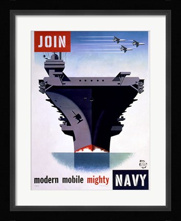 Framed Modern Mobile Mighty Navy Print