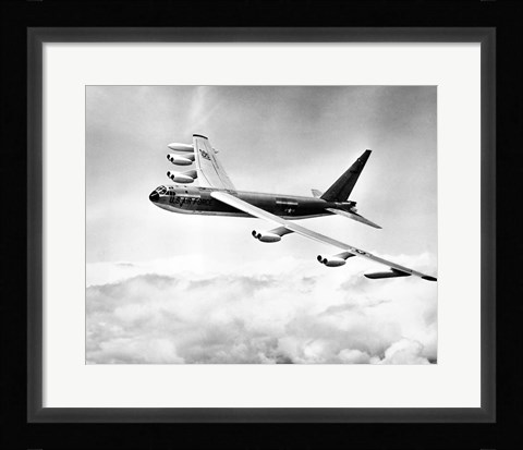 Framed High angle view of a military airplane in flight, B-52C Stratofortress Print