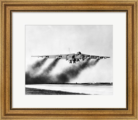 Framed Low angle view of a fighter plane taking off, B-52 Stratofortress Print