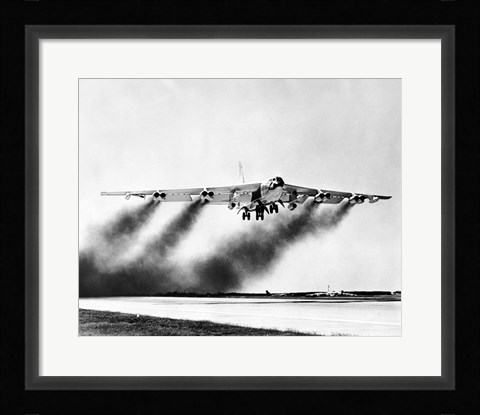 Framed Low angle view of a fighter plane taking off, B-52 Stratofortress Print