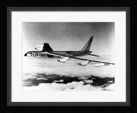Framed Side profile of a bomber plane in flight, B-52 Stratofortress, US Air Force Print