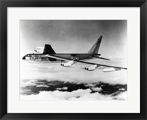 Framed Side profile of a bomber plane in flight, B-52 Stratofortress, US Air Force Print