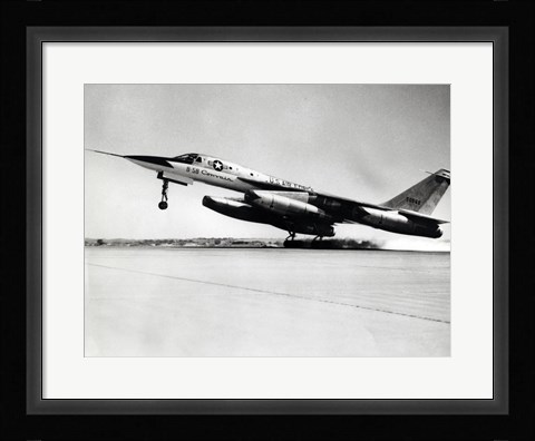 Framed Side profile of a bomber plane taking off, B-58 Hustler Print