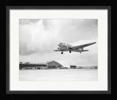 Framed Low angle view of a military airplane landing, Douglas DC-3 Print
