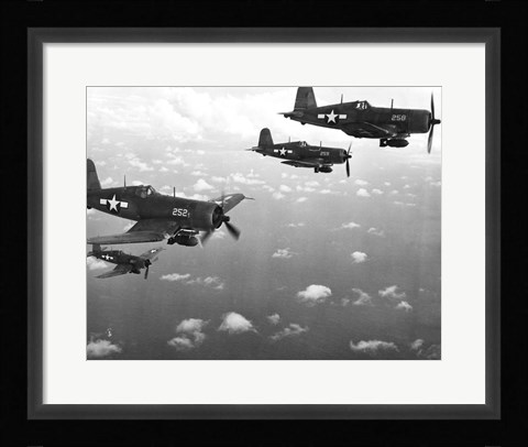 Framed Fighter planes in flight, US Marine Corps Print
