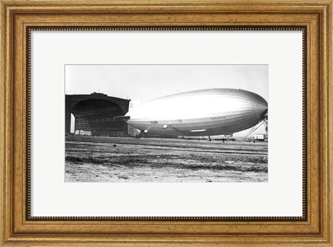 Framed USA, New Jersey, Hindenberg, Airship on a landscape Print