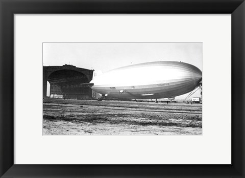 Framed USA, New Jersey, Hindenberg, Airship on a landscape Print