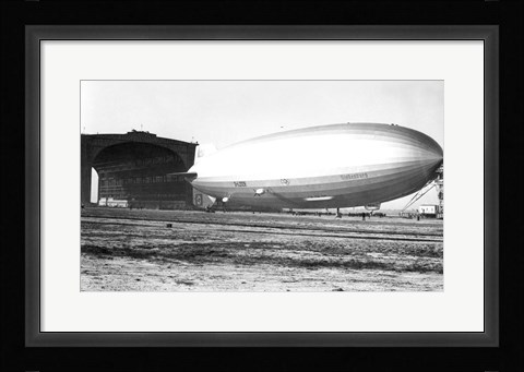 Framed USA, New Jersey, Hindenberg, Airship on a landscape Print