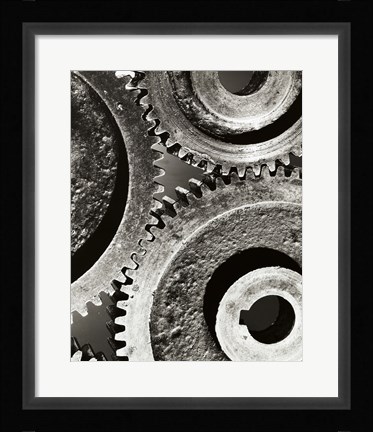 Framed Close-up of interlocked gears Print