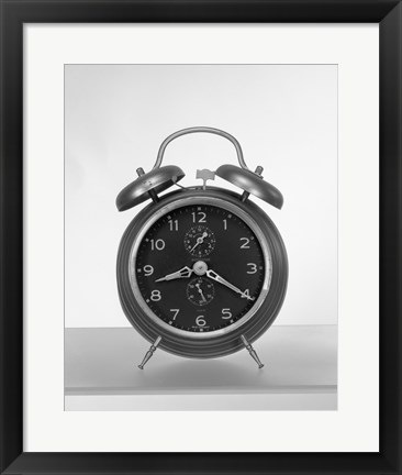 Framed Old fashioned alarm clock Print