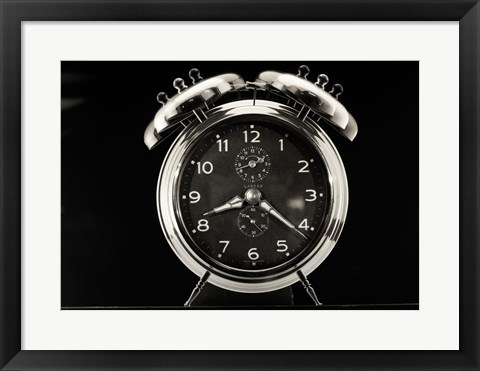 Framed Close up of vintage alarm clock Print