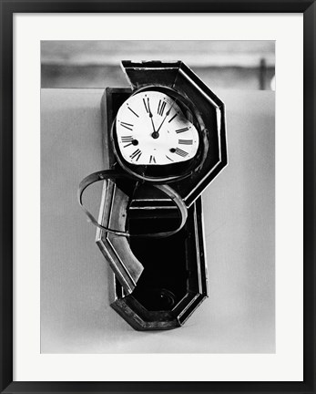 Framed Clock from Nagasaki, stopped at 11:02 AM, August 9, 1945 at the moment of the Atomic Bomb explosion,  Nagasaki, Japan Print