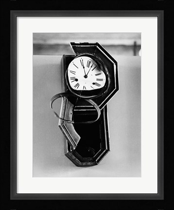 Framed Clock from Nagasaki, stopped at 11:02 AM, August 9, 1945 at the moment of the Atomic Bomb explosion,  Nagasaki, Japan Print