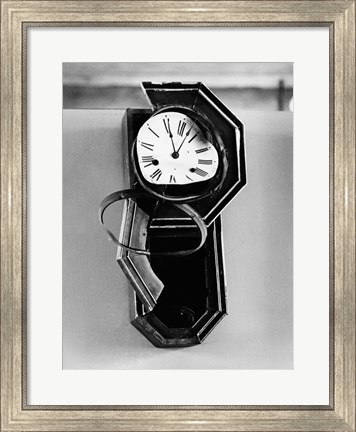 Framed Clock from Nagasaki, stopped at 11:02 AM, August 9, 1945 at the moment of the Atomic Bomb explosion,  Nagasaki, Japan Print