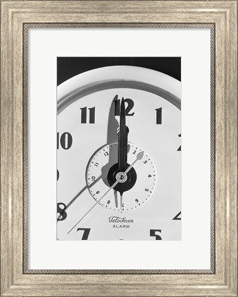 Framed Face clock showing 12 o&#39;clock, close-up Print
