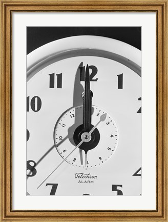 Framed Face clock showing 12 o&#39;clock, close-up Print